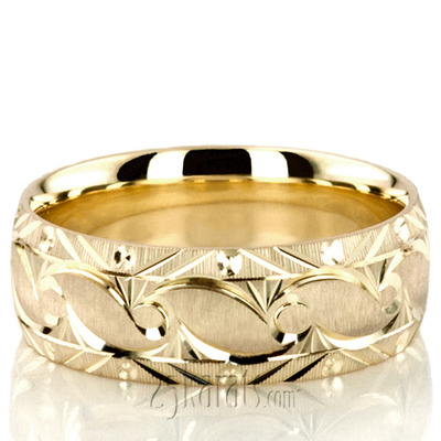 Bestseller Fine Grooved Fancy Designer Wedding Ring  - view 4 of 4