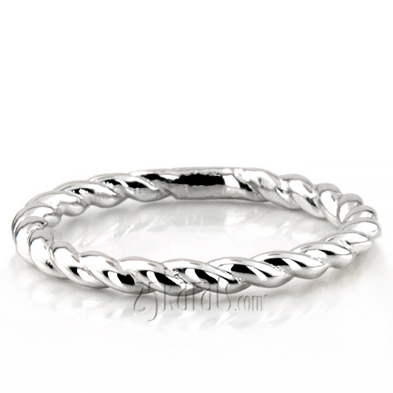 Wire Shank plain wedding band - view 5