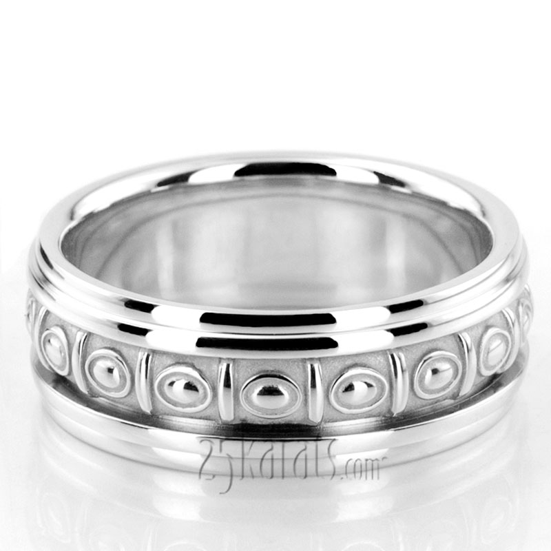 Stylish Double Step-edge Celtic Wedding Ring  - view 3