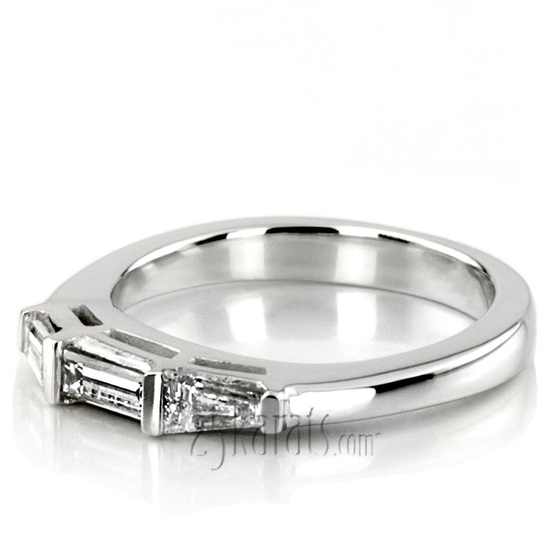 Baguette Cut Bar Set Diamond Bridal Ring (0.36 ct. t.w.) - view 6