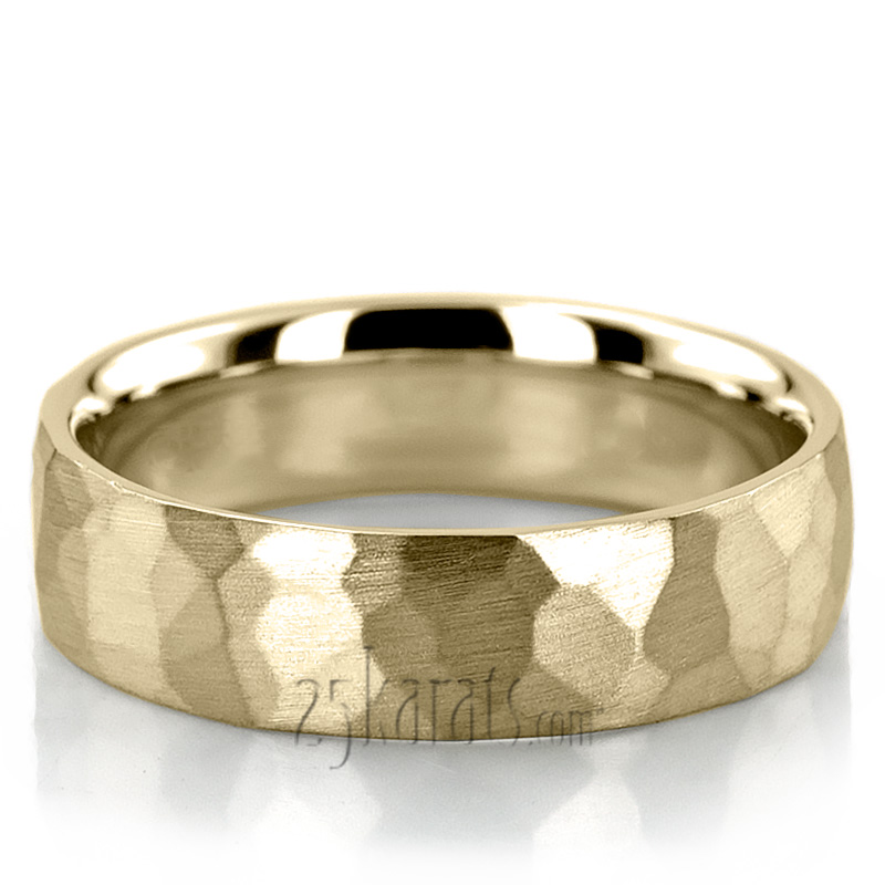 Ridged High Polish Basic Design Wedding Ring  - view 2