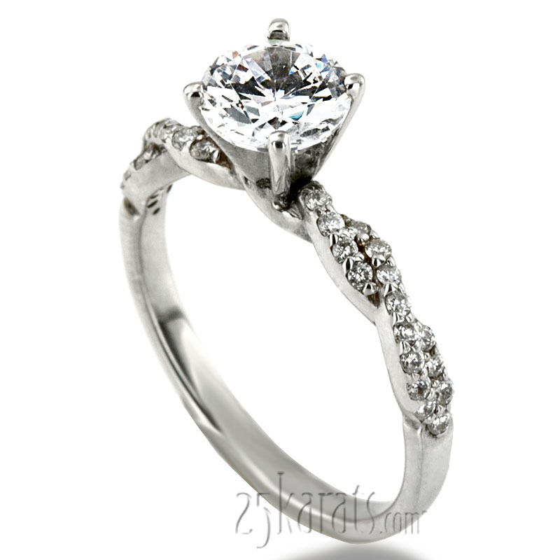 Infinity Style Twisted Shank Petite Diamond Engagement Ring (1/4 ct. t.w.) - view 1