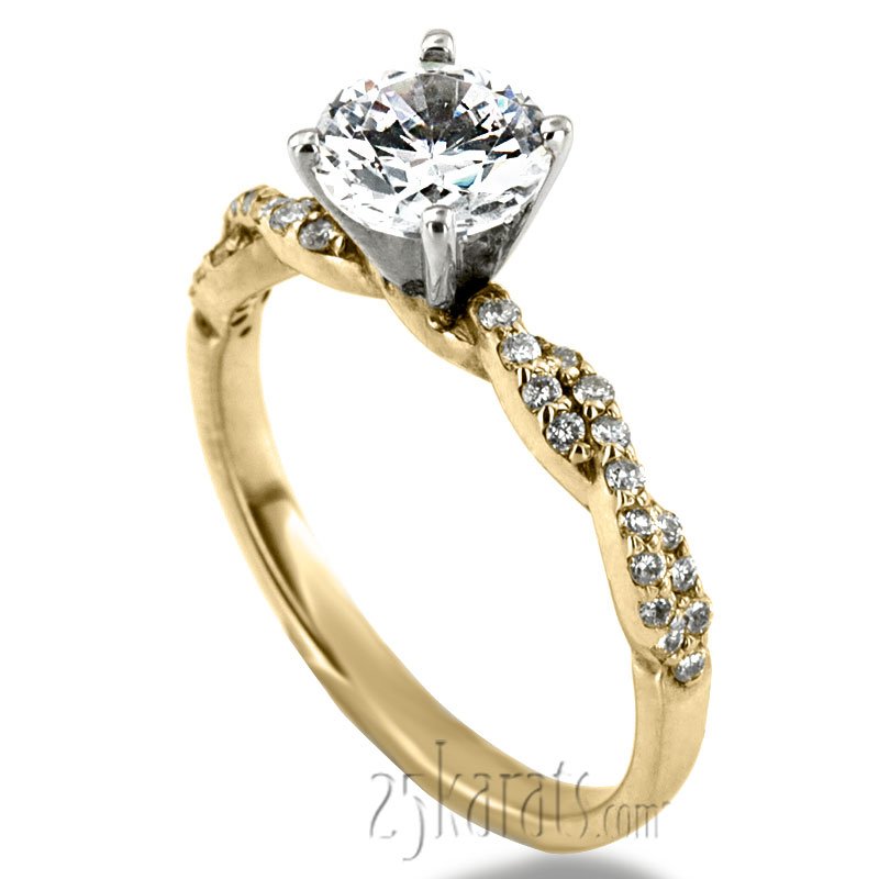 Infinity Style Twisted Shank Petite Diamond Engagement Ring (1/4 ct. t.w.) - view 2