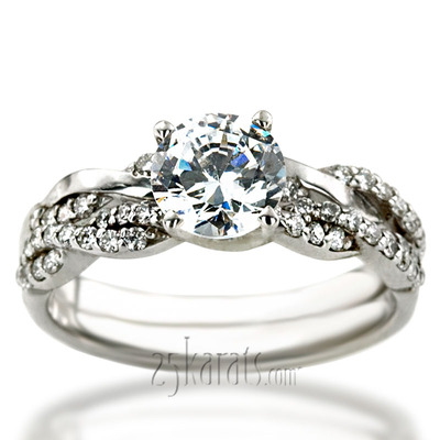 Infinity Style Twisted Shank Petite Diamond Engagement Ring (1/4 ct. t.w.) - view 3 of 7