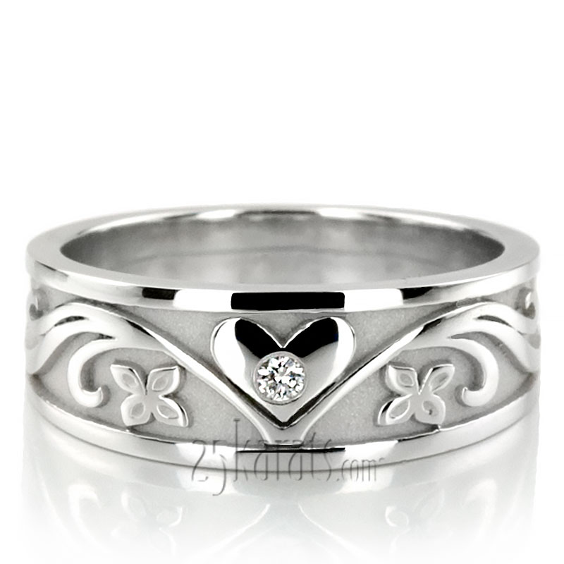 Bestseller Heart Diamond Wedding Band - view 2