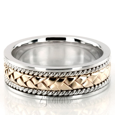 Braided Two-Tone Handmade Wedding Ring  - view 1 of 4