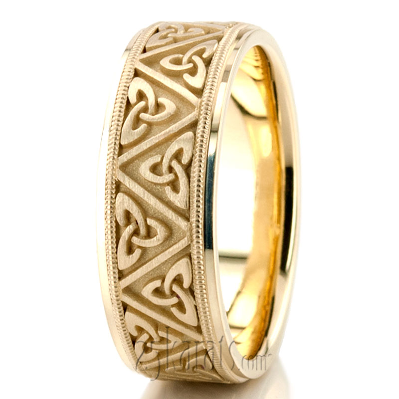 Celtic Triquetra Handcrafted Wedding Band - view 5