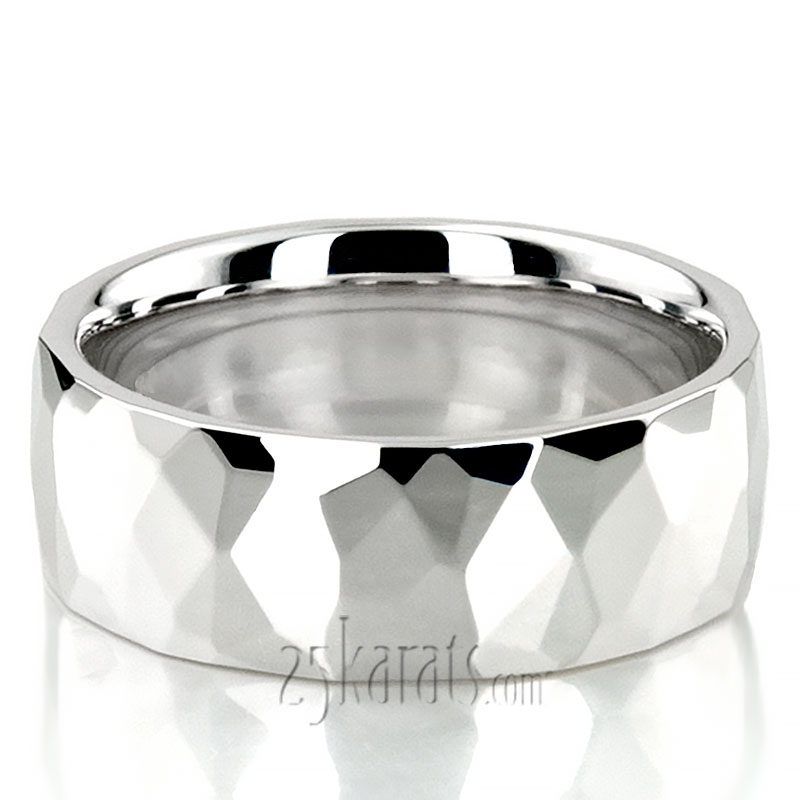 Ridged High Polish Basic Design Wedding Ring  - view 3