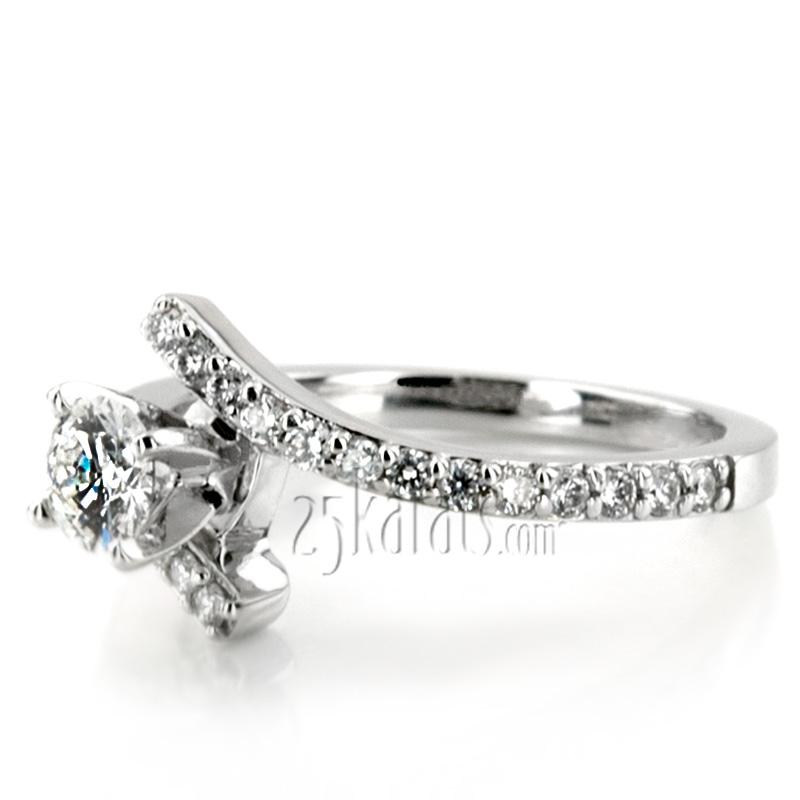 Petite Diamond Accented Engagement Ring (0.26 t.c.w.) - view 2