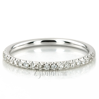 Elegant Ladies Scalloped Pave Diamond Wedding Band (0.15 ct. t.w.) - view 3 of 5