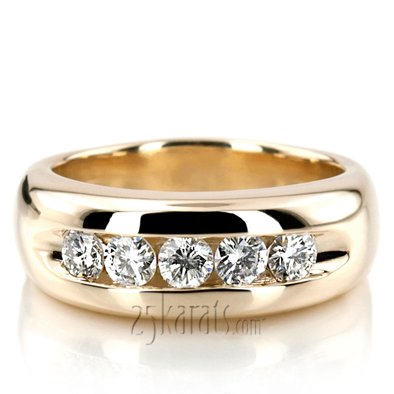 Five Stone Man Diamond Ring - view 7