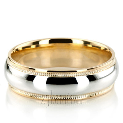 Milgrain Step Edge Diamond Cut Wedding Band - view 1 of 5