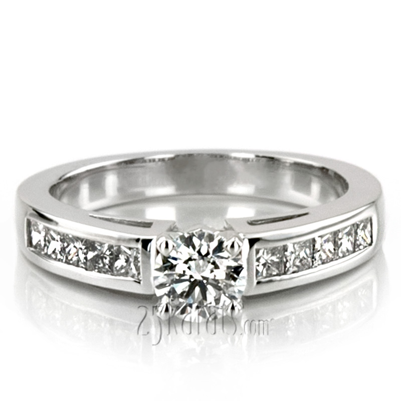 Princess Cut Channel Set Diamond Engagement Ring (1/2 ct. t.w.) - view 6