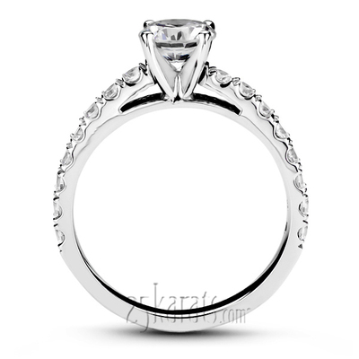 Scalloped Micro Pave Set Low Cathedral Diamond Engagement Ring (1/3 ct. t.w.) - view 5 of 5