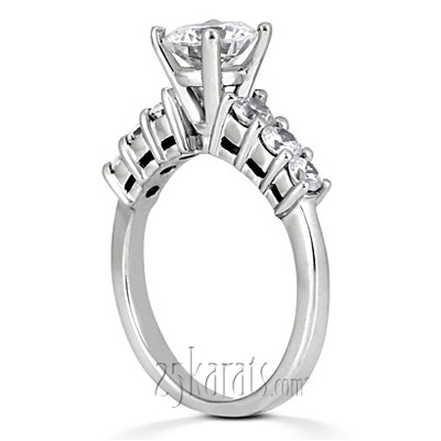 Round Cut Prong Set Open Basket Diamond Engagement Ring (0.58 ct.tw.) - view 1