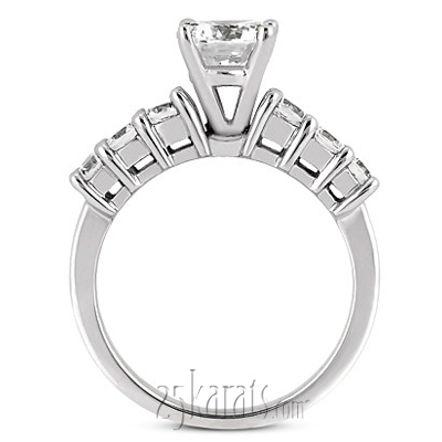 Round Cut Prong Set Open Basket Diamond Engagement Ring (0.58 ct.tw.) - view 2