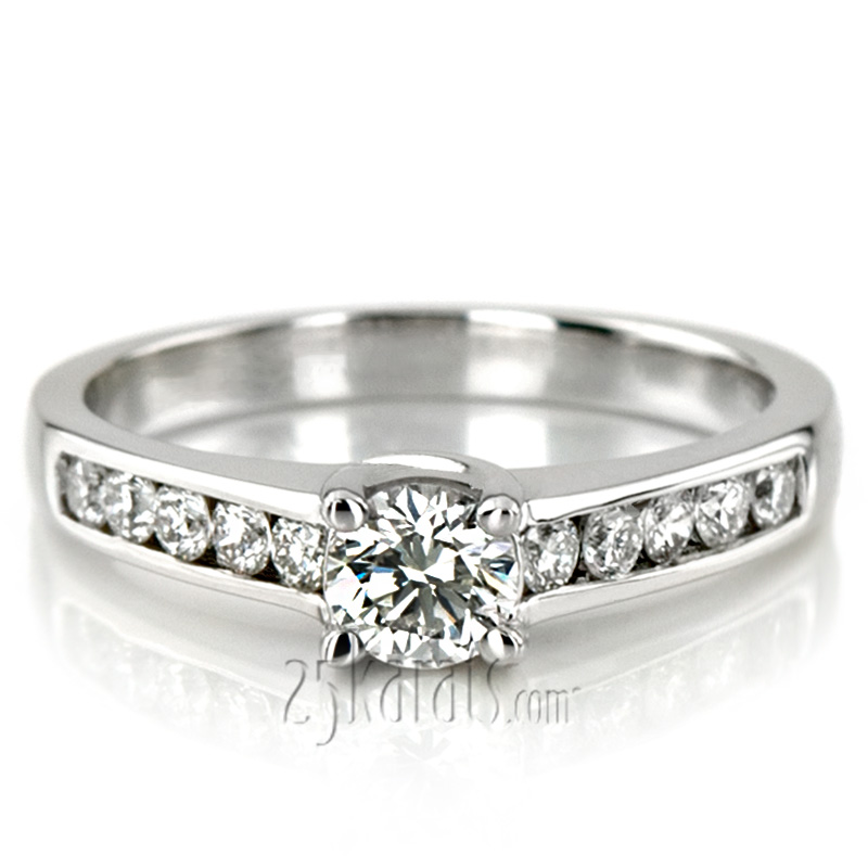 Trellis Round Cut Channel Set Diamond Bridal Ring (0.30 tcw.) - view 6