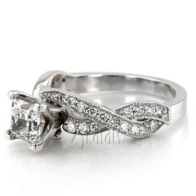 Infinity Shank Pave Set Diamond Engagement Ring (0.54ct. tw.)  - view 6 of 6