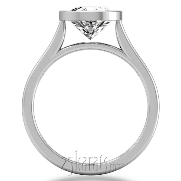 Bezel Set Modern Solitaire Engagement Ring - view 3