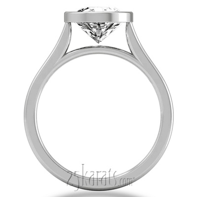 Bezel Set Modern Solitaire Engagement Ring - view 3 of 3