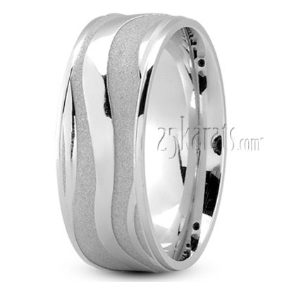 Wavy Cut Alluring Wedding Band - view 2