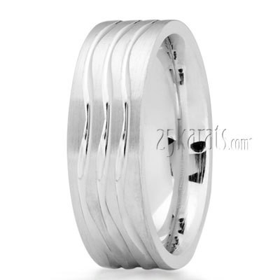 Three Wave Designer Wedding Band