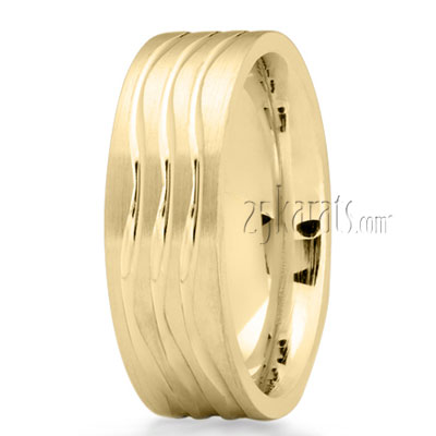 Three Wave Designer Wedding Band - view 2