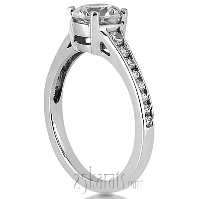 Classic Basket Center Diamond Engagement Ring (0.17 ct. t.w.) - view 3