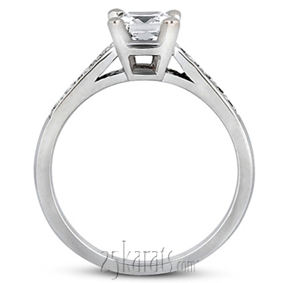 Classic Cathedral Princess Center Diamond Engagement Ring - view 2