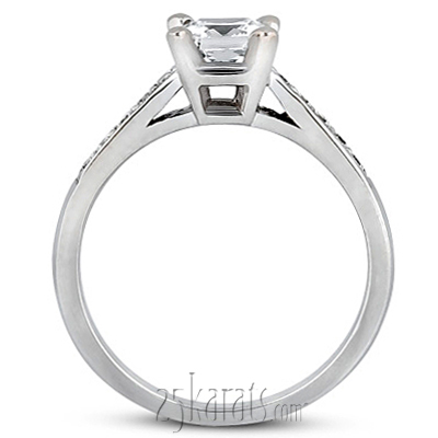 Classic Cathedral Princess Center Diamond Engagement Ring - view 2 of 3