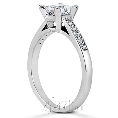 Classic Cathedral Princess Center Diamond Engagement Ring - view 3