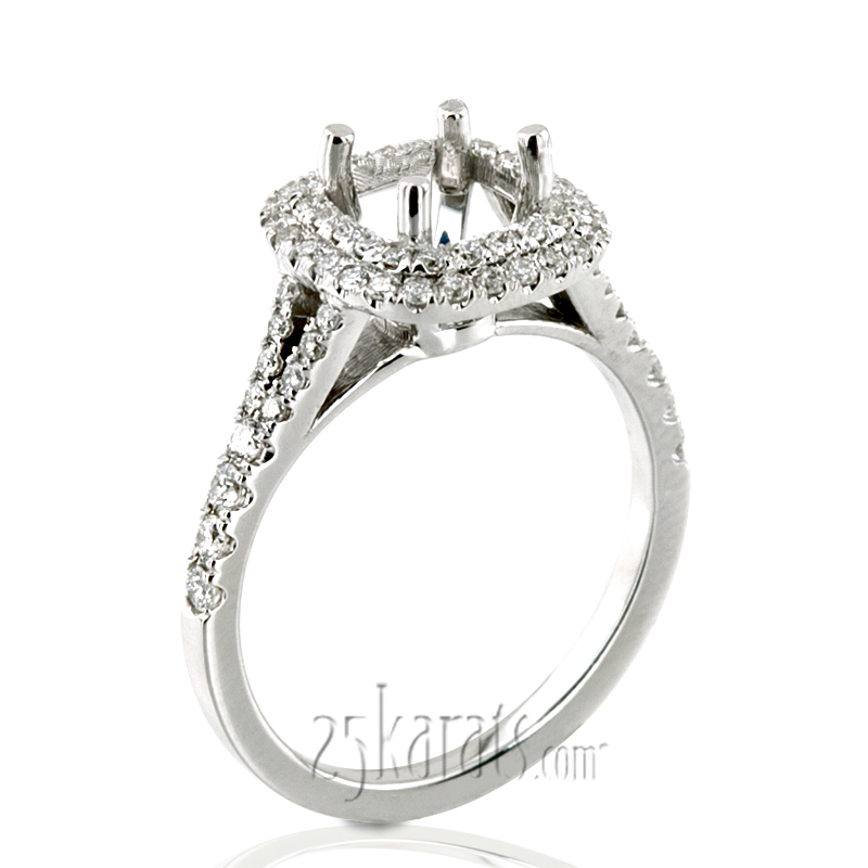 Scalloped Split Shank Diamond Engagement Ring (3/4 ct. t.w.) - view 2