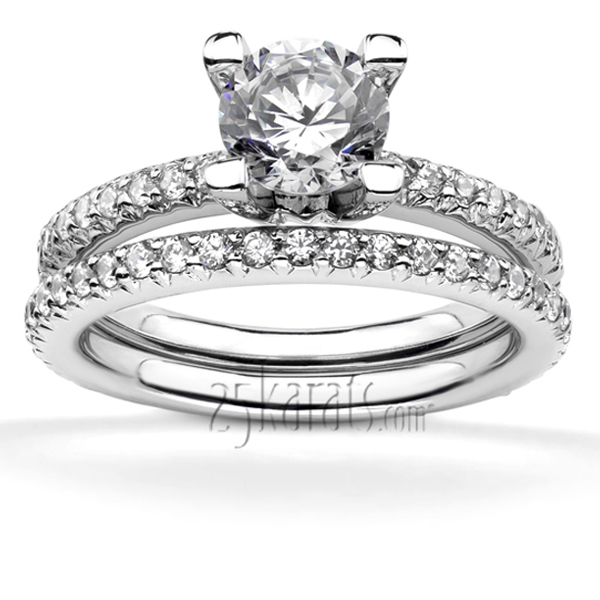 Pave Set Elegant Diamond Bridal Ring (0.43 ct. t.w) - view 5