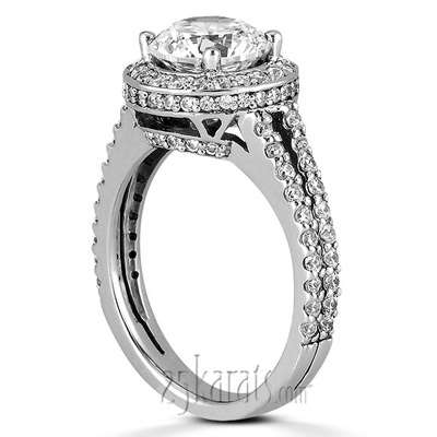 Round Prong Set Halo Diamond Engagement Ring (0.47 ct. t.w.) - view 3 of 6