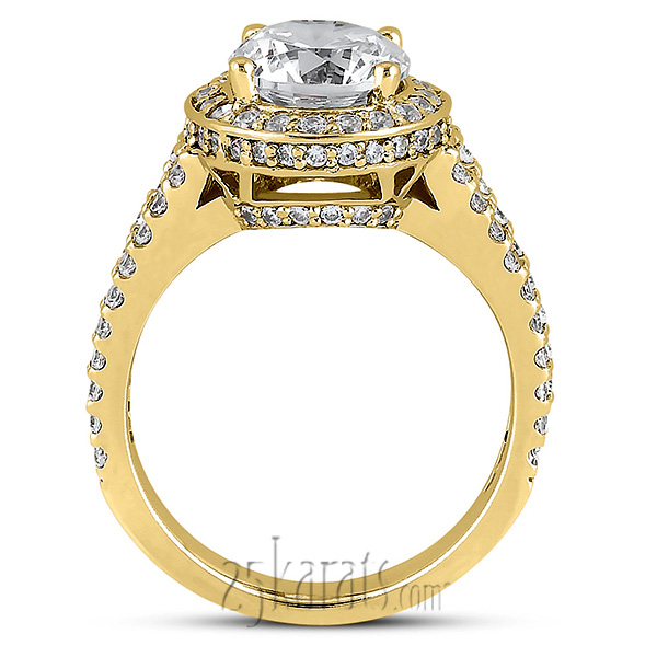 Round Prong Set Halo Diamond Engagement Ring (0.47 ct. t.w.) - view 6