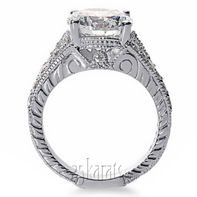 Split Shank Antique Diamond Engagement Ring (0.27 t.c.w.) - view 3