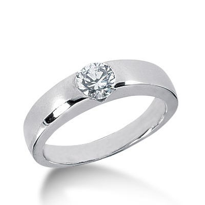 Tension Set Solitaire Diamond Engagement Ring - view 3