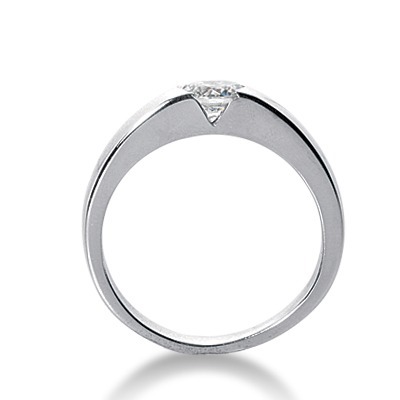 Tension Set Solitaire Diamond Engagement Ring - view 4