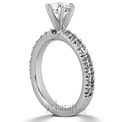 Round Shared Prong Set Diamond Bridal Ring (0.54 ct. tw.) - view 2