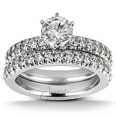 Round Shared Prong Set Diamond Bridal Ring (0.54 ct. tw.) - view 3