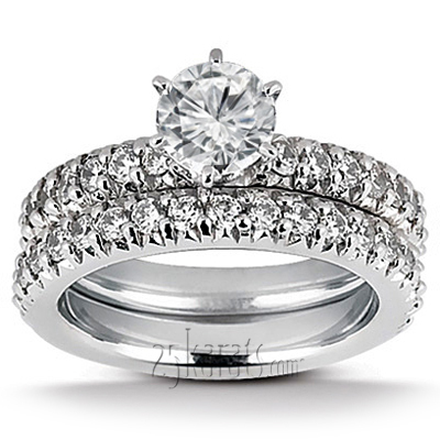 Round Shared Prong Set Diamond Bridal Ring (0.54 ct. tw.) - view 3 of 3