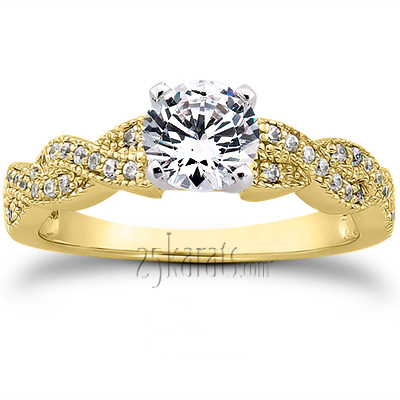 Pave Set Diamond Bridal Ring (0.24 ct.tw.) - view 2