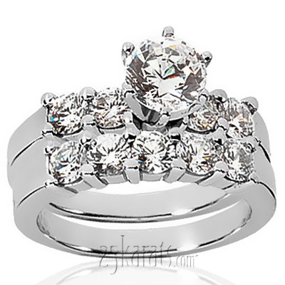 Round Cut Prong Set Diamond Bridal Ring (1.20 ct.tw.) - view 2