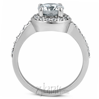 Halo Four Prong Center  Diamond Engagement Ring (0.33 ct. tw.) - view 3 of 4