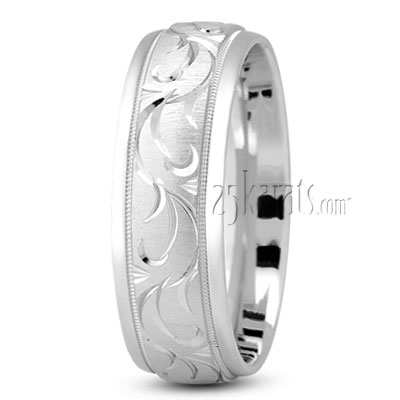 In Style Floral Wedding Band - view 2