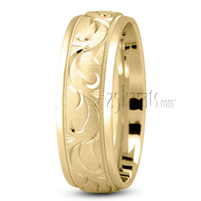 In Style Floral Wedding Band - view 3