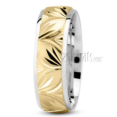 Charming Leaf Design Wedding Ring - view 3