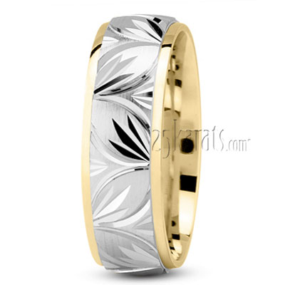 Charming Leaf Design Wedding Ring - view 4