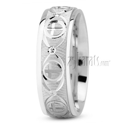 Refined Cross Wedding Ring - view 2