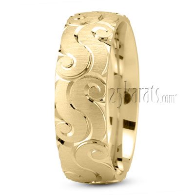 Captivating Incised Wedding Band - view 2